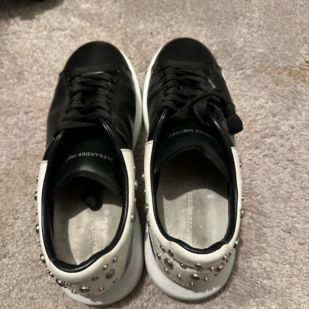 Alexander McQueen Black and White Studded Sneakers